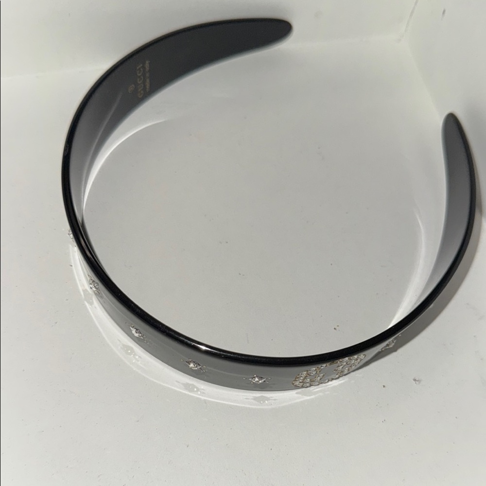 Gucci Black Headband with Crystal Accents